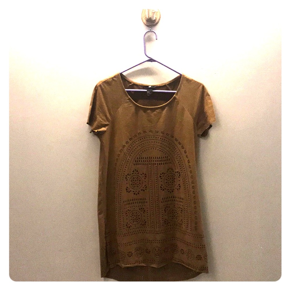 Suede t shirt dress in size xs